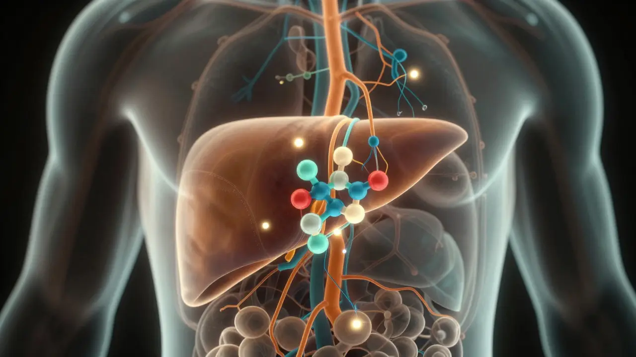 Leberprozess von THC in X-Ray Darstellung