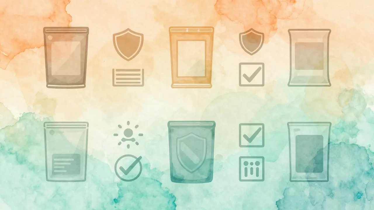 Abstrakte Darstellung sicherer Cannabinoid-Nutzung mit Zertifizierungssymbolen