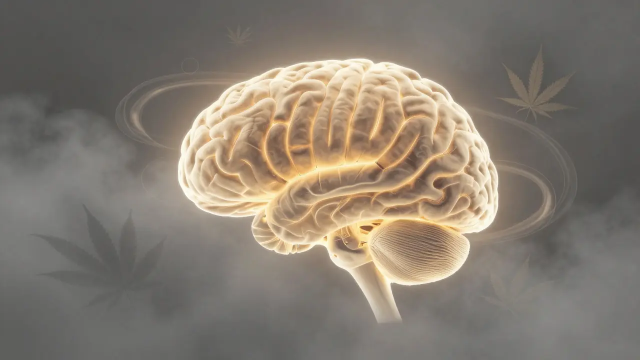 Künstlerische Darstellung eines Gehirns mit goldenem Licht für Klarheit.