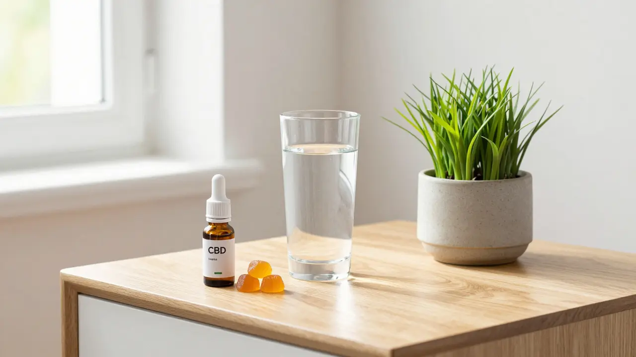 Ein minimalistisches Stillleben mit einer Pflanze, das eine CBD-Pause und Neuanfang symbolisiert.