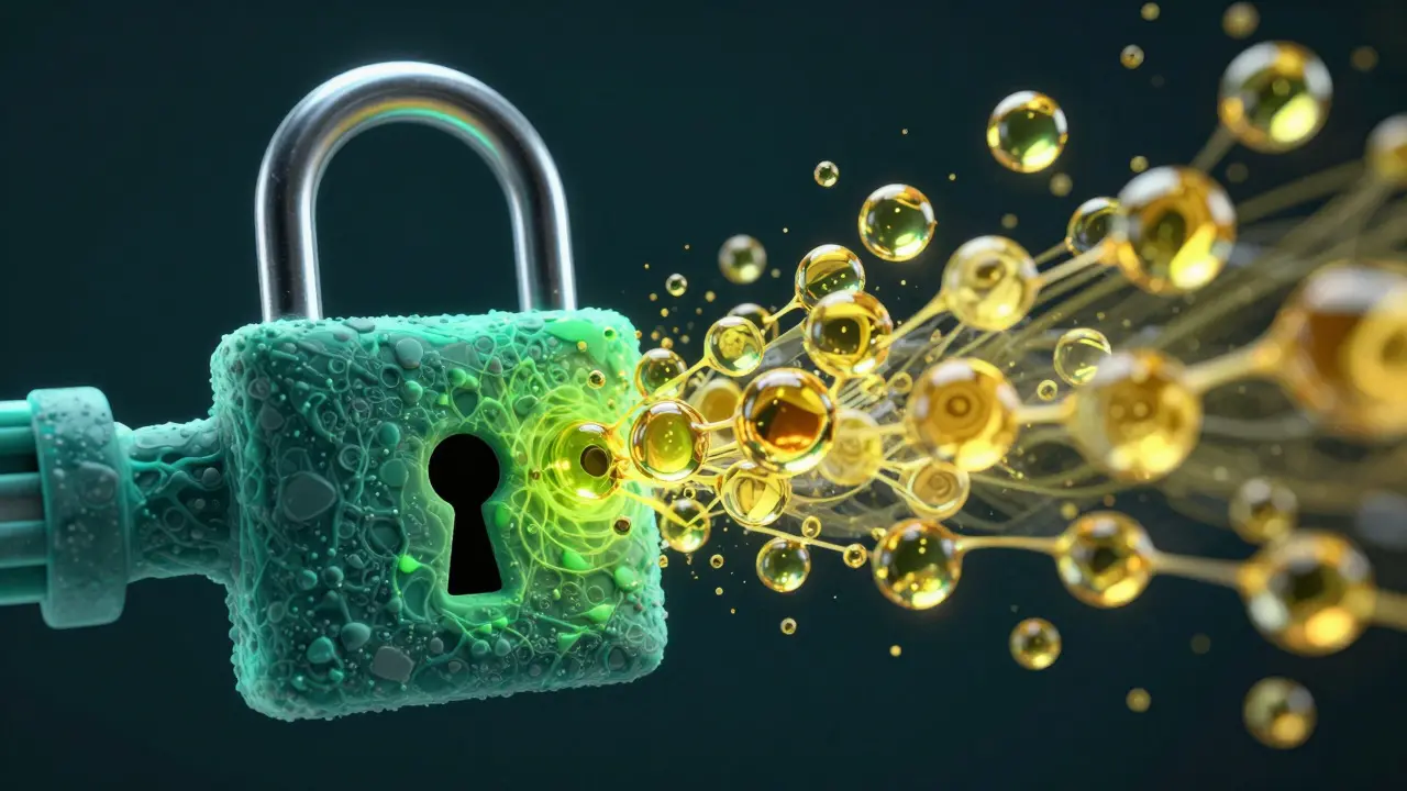 Konzeptuelle Darstellung von CBD-Rezeptoren im Körper und der Entstehung von Toleranz.