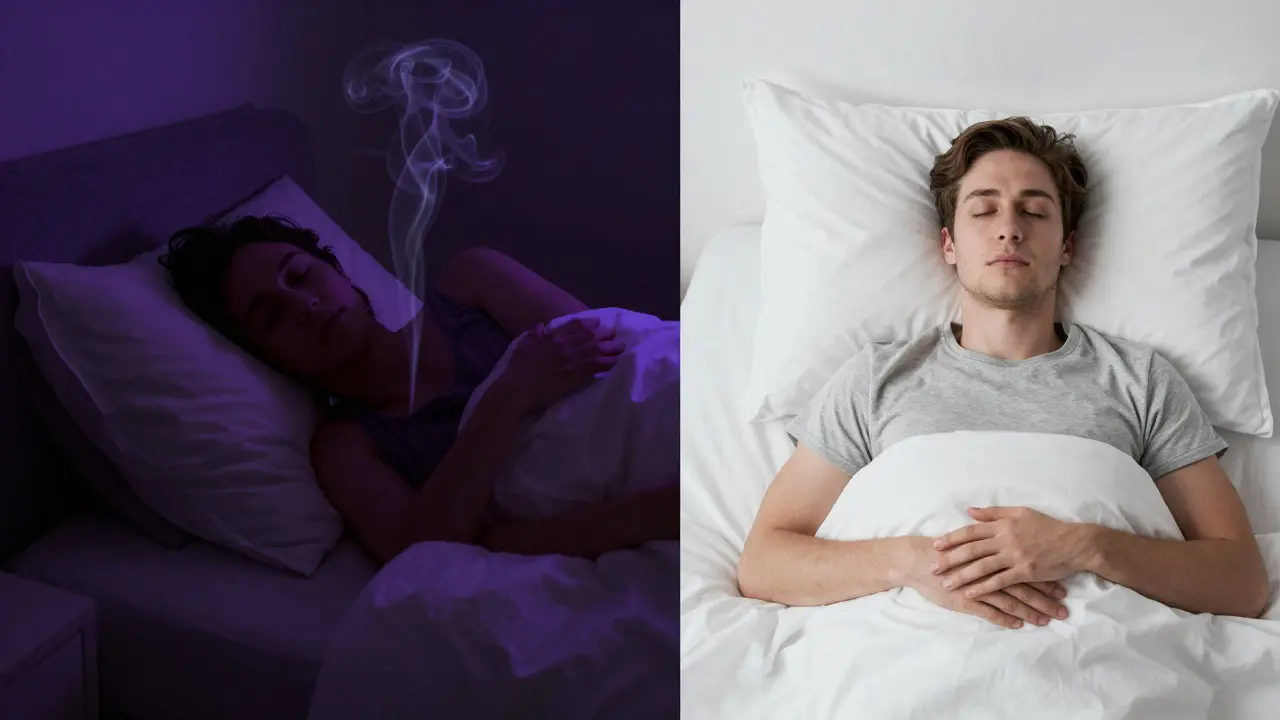 Kontrast zwischen starker Sedierung durch THC und Ruhe durch CBD