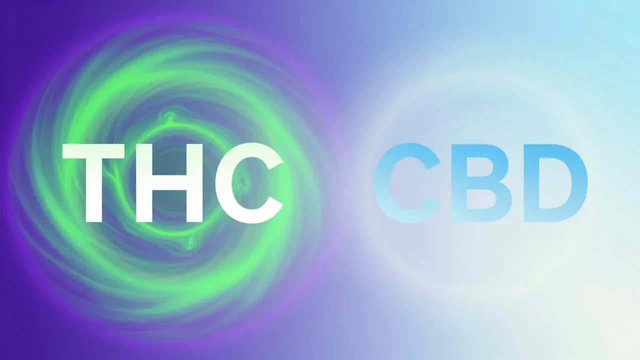 Kontrast zwischen psychedelischen THC-Effekten und ruhigen CBD-Wirkungen