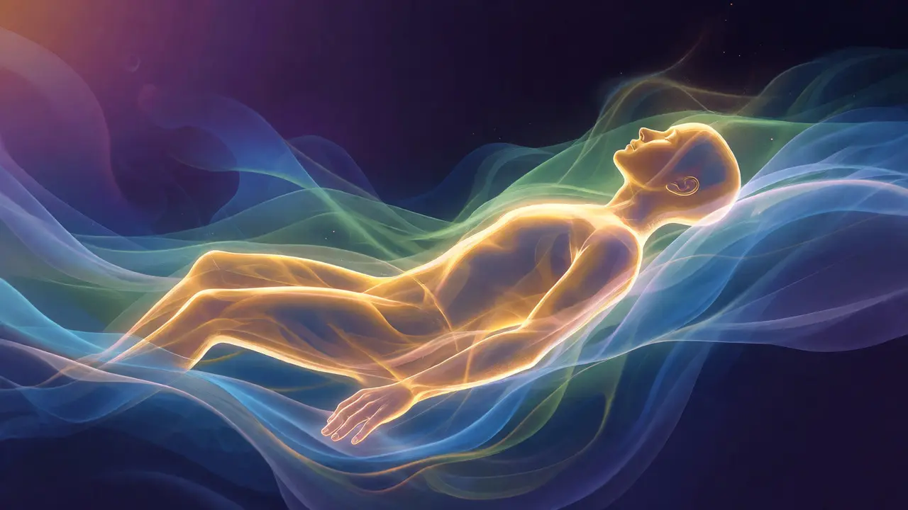 Abstrakte Darstellung von Entspannung durch THC und CBD Balance
