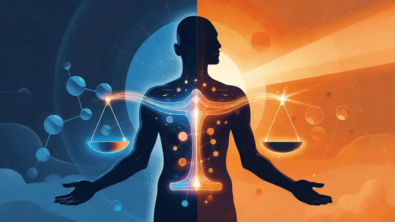 Konzeptionelle Darstellung des Endocannabinoid-Systems und Tagesrhythmus
