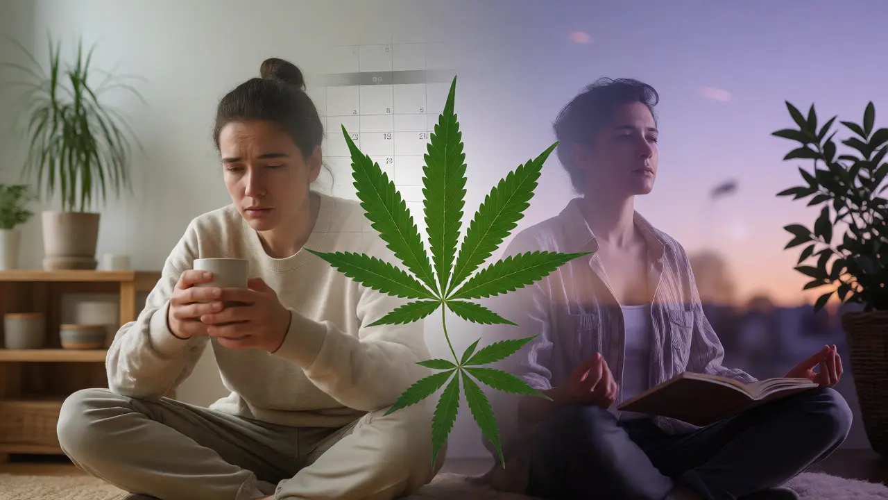 Konzeptuelle Darstellung der täglichen CBD-Routine über die Zeit hinweg
