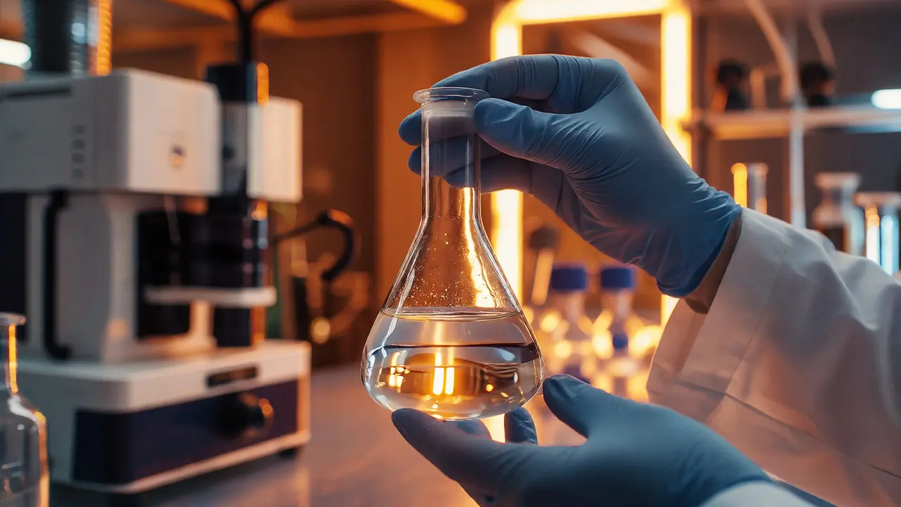 Wissenschaftler im Labor bei der Herstellung von THCP-Öl